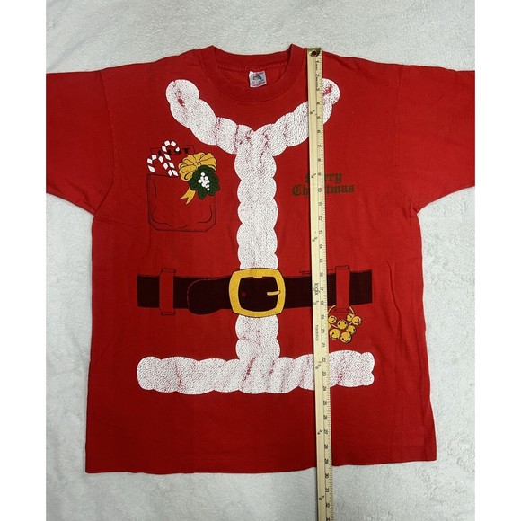 Vintage 80s Santa Suit Single Stitch T-Shirt Christmas Mens Size XL Made In USA - Picture 10 of 11
